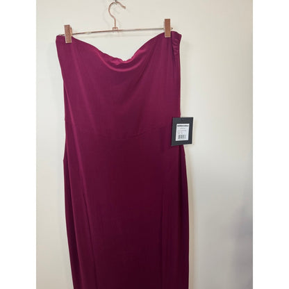 Norma Kamali Strapless Gown Plum Color Fishtail Hem Size L 40