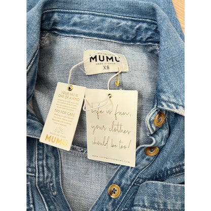 NEW NWT Show Me Your Mumu Durango Belted Denim Mini Dress Size XS