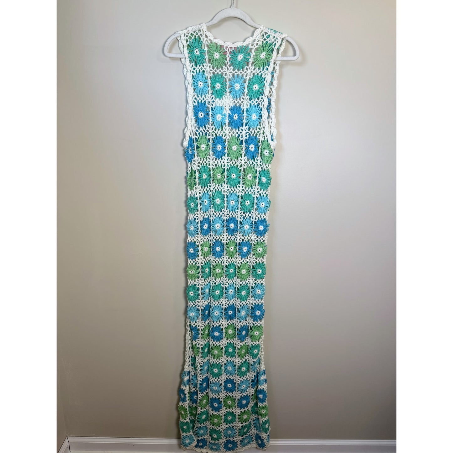 NEW NWT Show Me Your Mumu Vacay Crochet Coverup Maxi Blue Size XXL