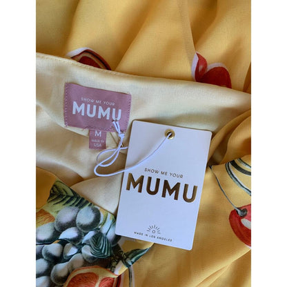 Show Me Your Mumu Citrus Mini Dress in Yellow Medium‎ Graphic Print Sleeveless