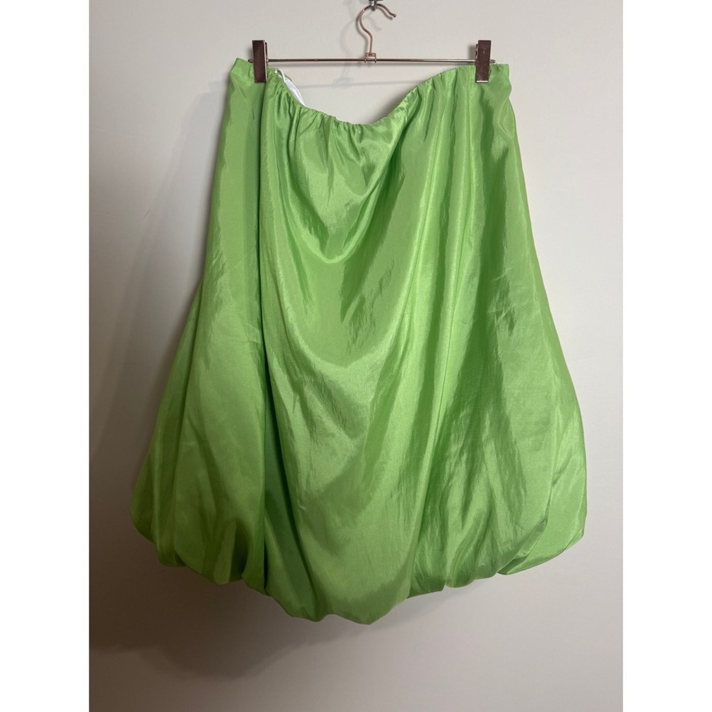Show Me Your Mumu Lime Green Bubble Mini Dress Strapless Taffeta Party Neon NEW