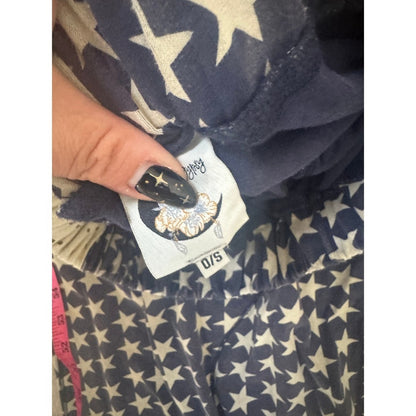 Jaded Gypsy Womens Star Print Harem Pants Navy Blue Drop Crotch Boho O/S