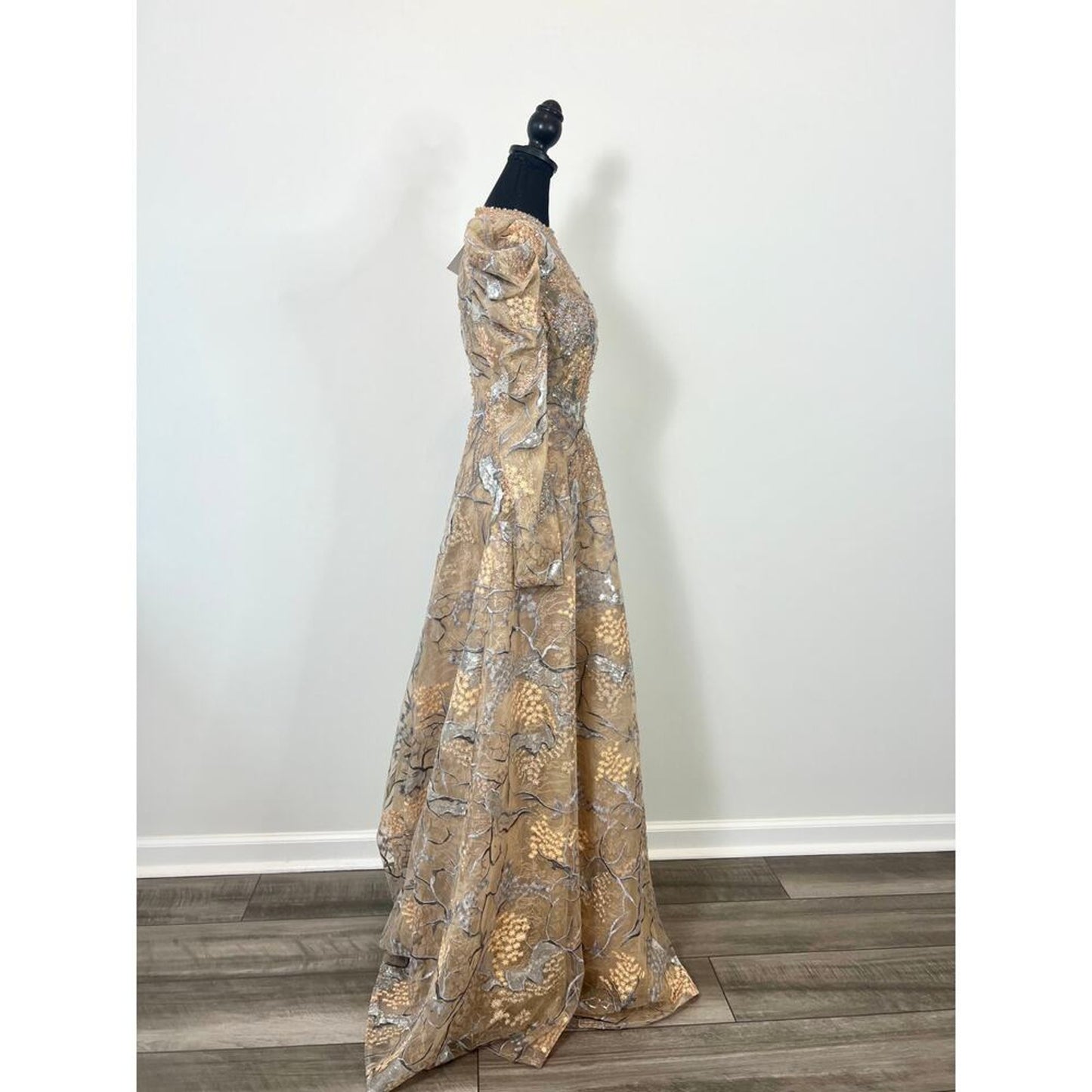 Mac Duggal‎ A-Line Dress Size 12 Midi Embellished Lined Party Cocktail Wedding