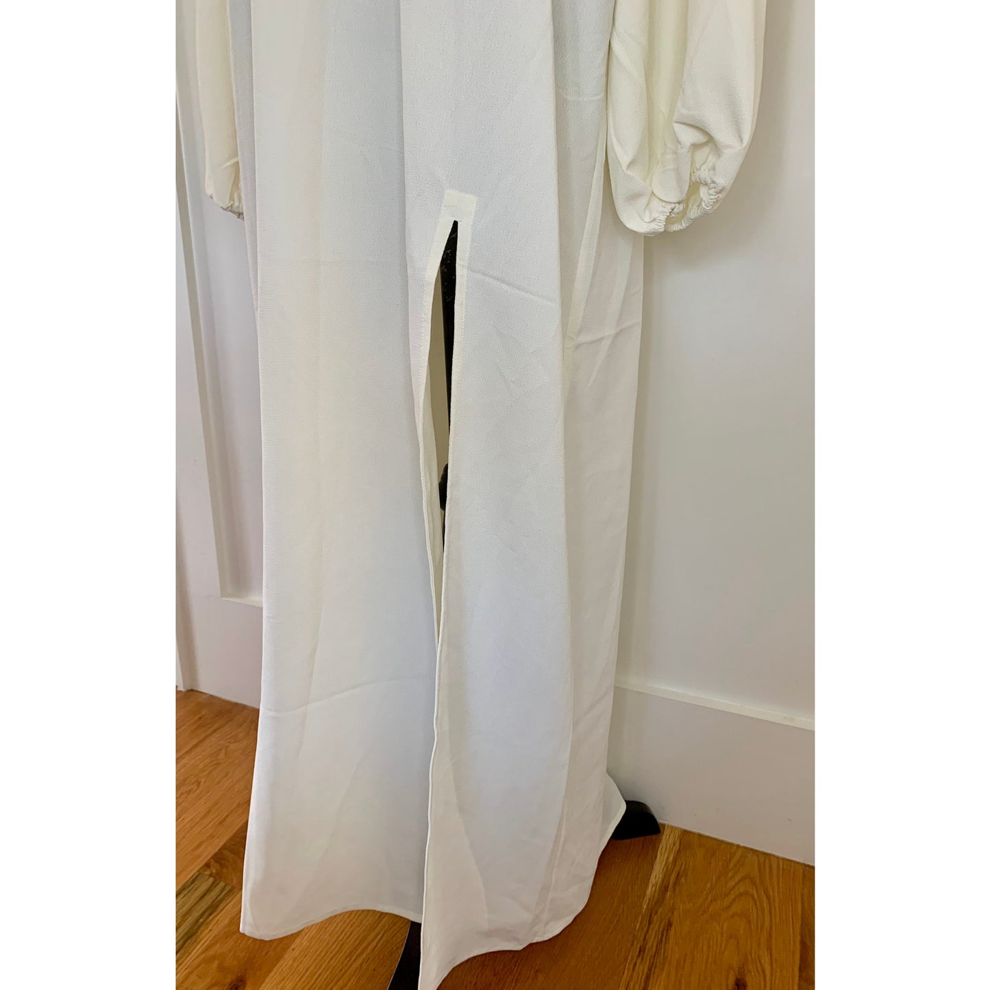 Hill House The Simone Dress in Coconut Milk Size XL Long Sleeve Tie Lace Back