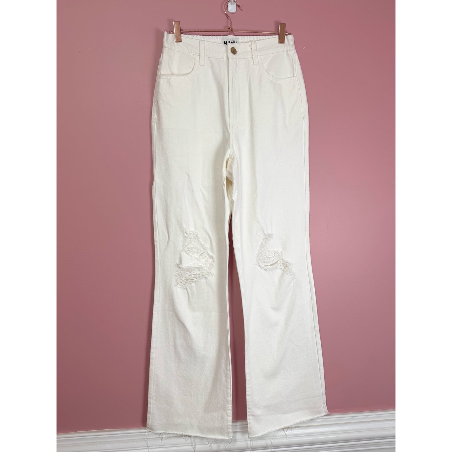 Show Me Your Mumu 90's Straight Jeans in Sea Salt White Size 29