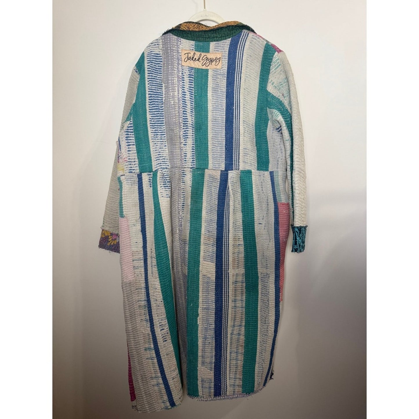 Jaded Gypsy Patchwork Quilted Duster Coat Long Sleeve Boho Festival