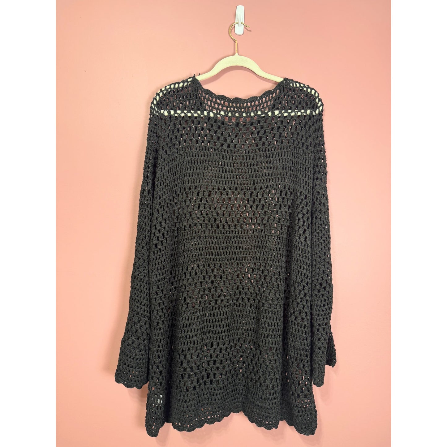 Show Me Your Mumu Paula Pullover in Black Crochet Size XXL