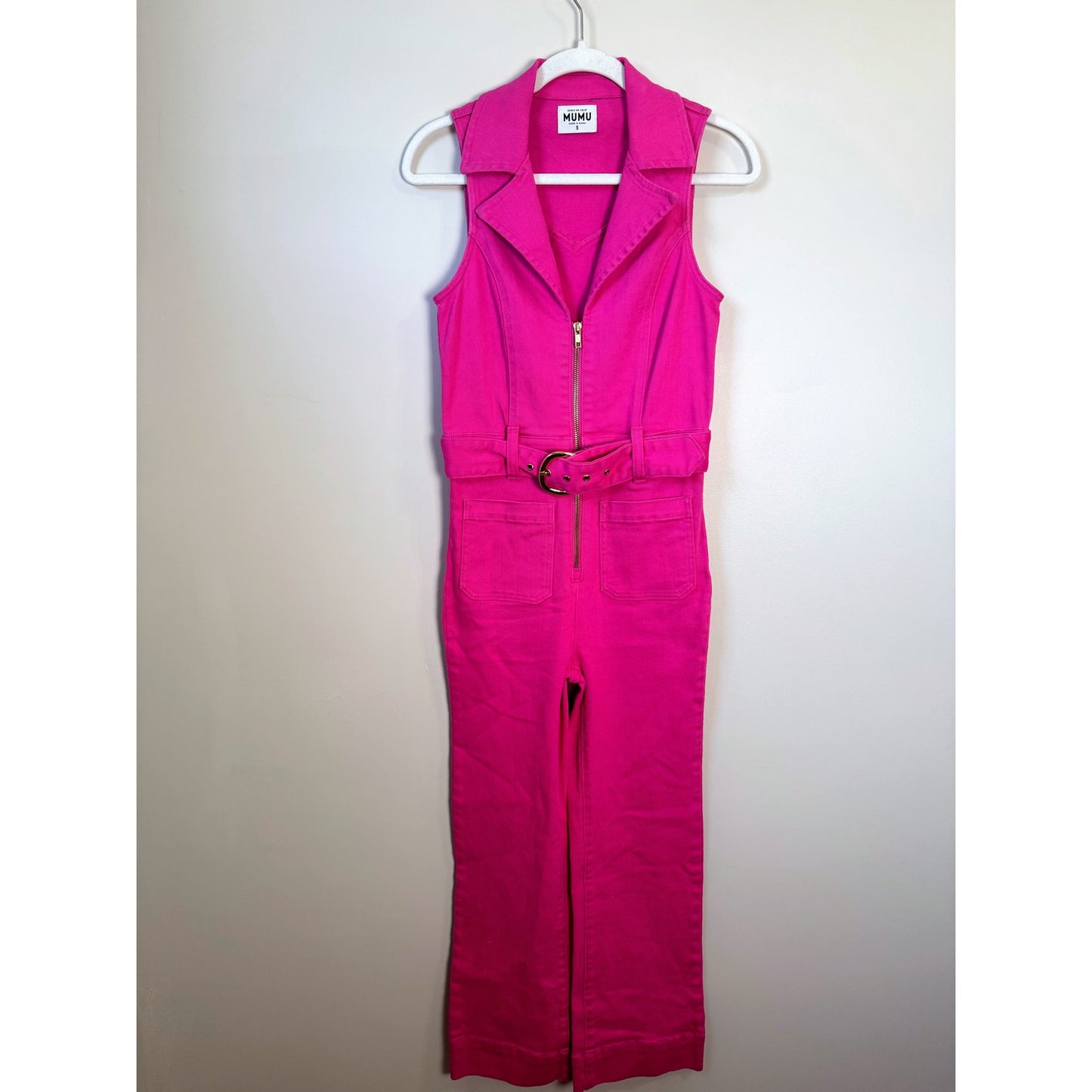 NEW Show Me Your Mumu Jacksonville Cropped Jumpsuit in Hot Pink Size Small