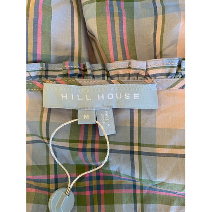 Hill House The Sabrina Dress Spring Plaid Medium Short Sleeve V-Neck Cotton