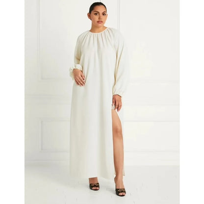 Hill House The Simone Dress in Coconut Milk Size XL Long Sleeve Tie Lace Back