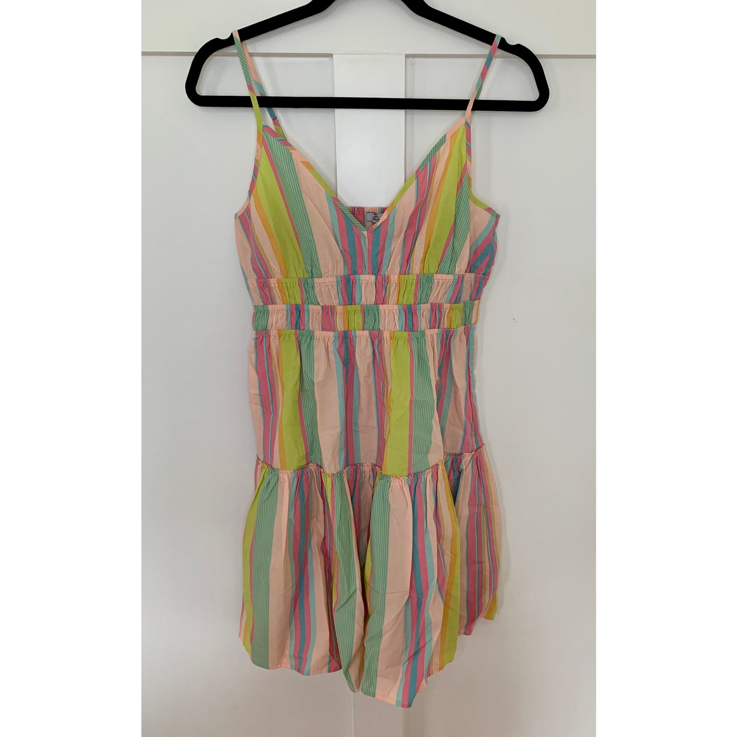Rails Carmen Mini Dress in Guava Stripe Multi Small Pullover Sleeveless V-Neck