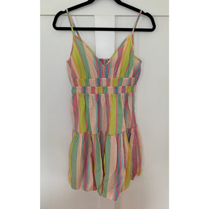 Rails Carmen Mini Dress in Guava Stripe Multi Small Pullover Sleeveless V-Neck