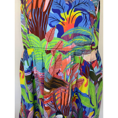 Anthropologie Orane Sigal Bird Palm Mini Dress Multi Medium Sleeveless Pullover