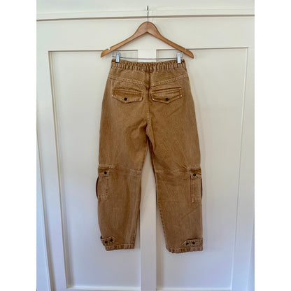We The Free Free People Marx Slouchy Cargo Jeans Tan Size 26