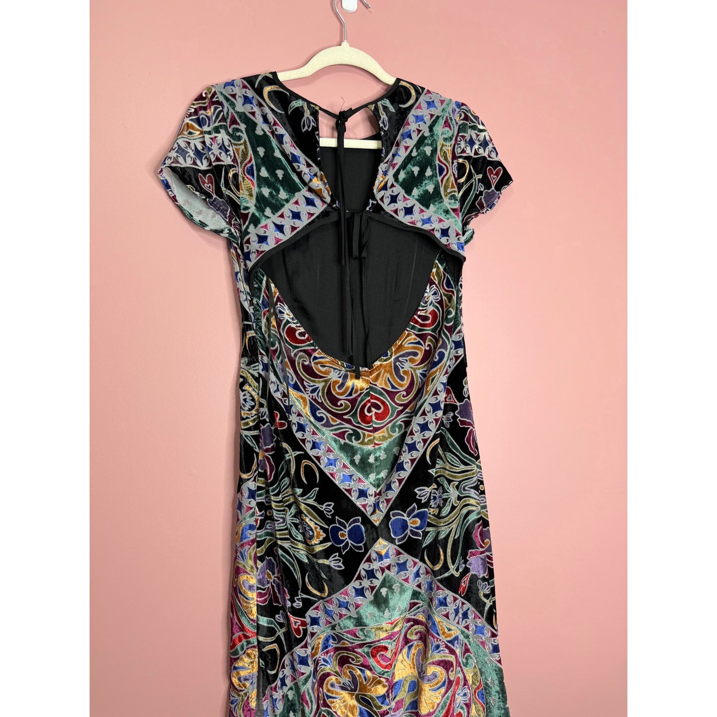 Free People Iris Maxi Dress in Multi Size Small Floral Short Sleeve Side Slit