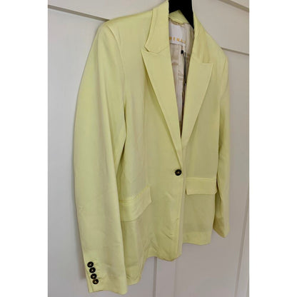 Remain Birger Christensen Balgin Blazer Wax Yellow Size 38 Single Button Pockets