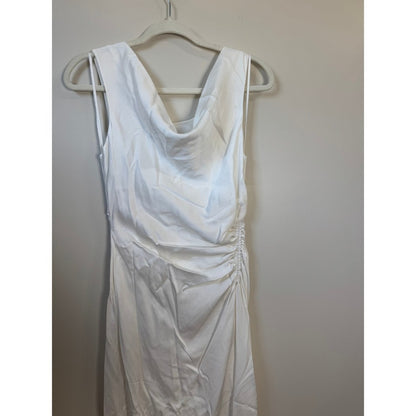 A.L.C. White Cowl Neck Ruched Maxi Dress Sleeveless Gown Bridal Event