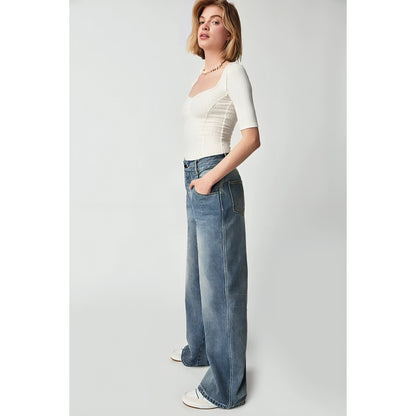 Ronny Kobo Shoshanne Denim Jeans in Blue Size 25 Straight Leg Zip Fly Cotton