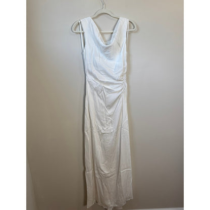 A.L.C. White Cowl Neck Ruched Maxi Dress Sleeveless Gown Bridal Event