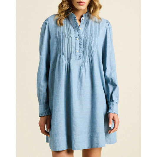 NEW NWT Trovata Birds Of Paradis Eve Chambray Shift Dress Size Large Vintage Indigo