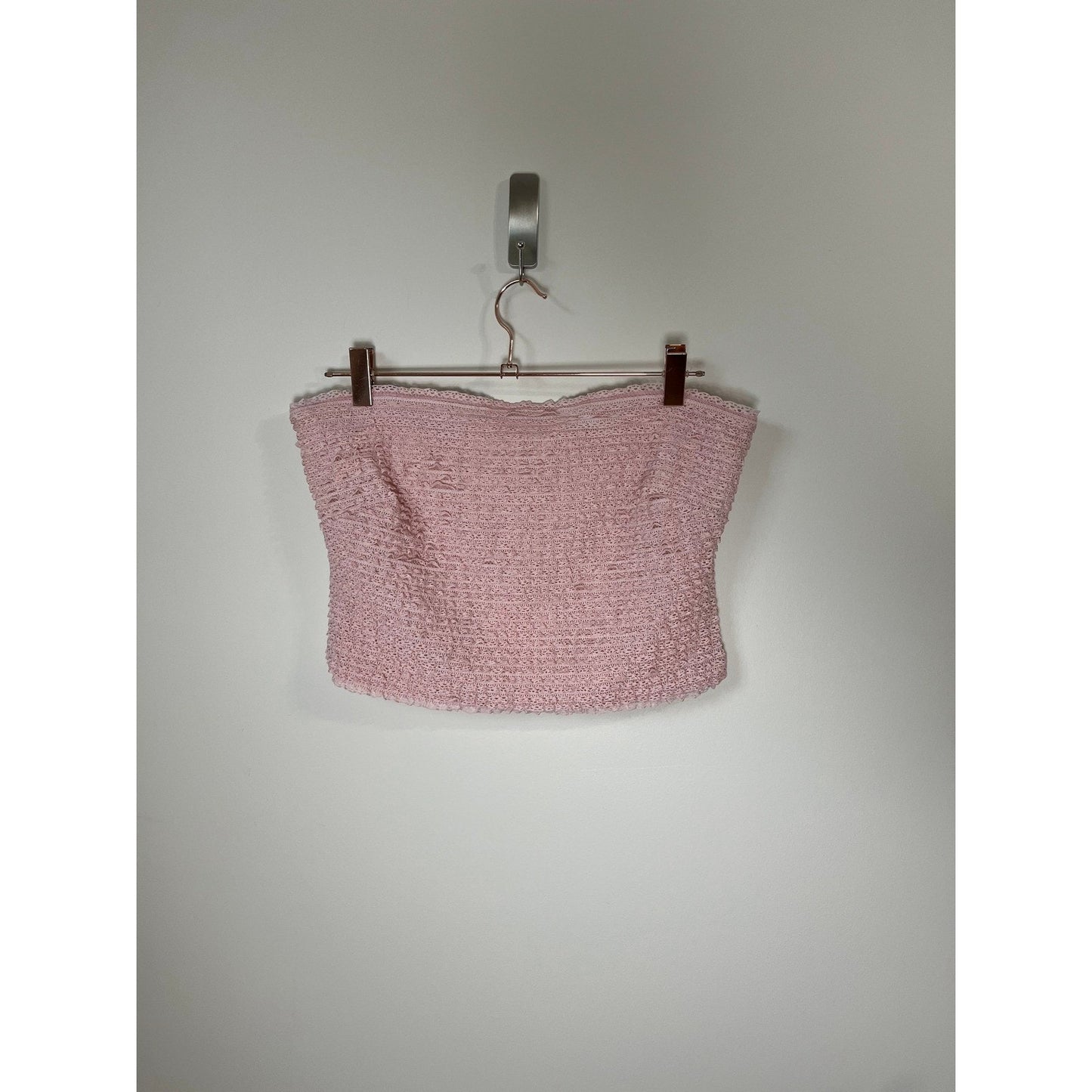 Show Me Your Mumu Nicki Tube Top & Niki Shorts Set Pink Textured L