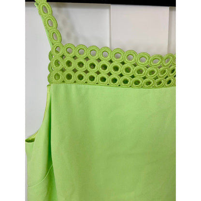 Jonathan Simkhai Marlie Crochet Ring Mini Dress in Lime Size 10 Sleeveless Lined
