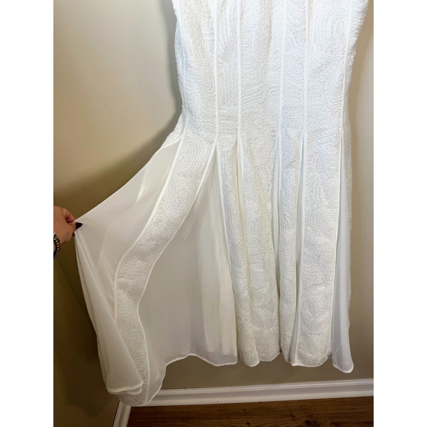 NEW NWT Aje. Soleil Lace Midi Dress White Size 8