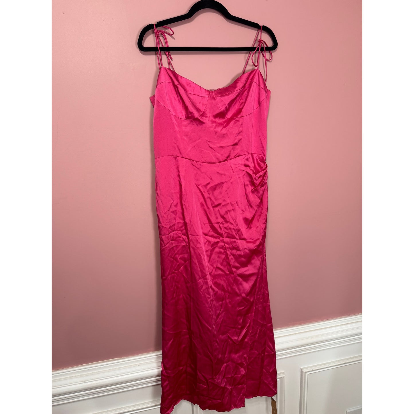 NEW NWT Reformation Marguerite Silk Dress Pink Size 12