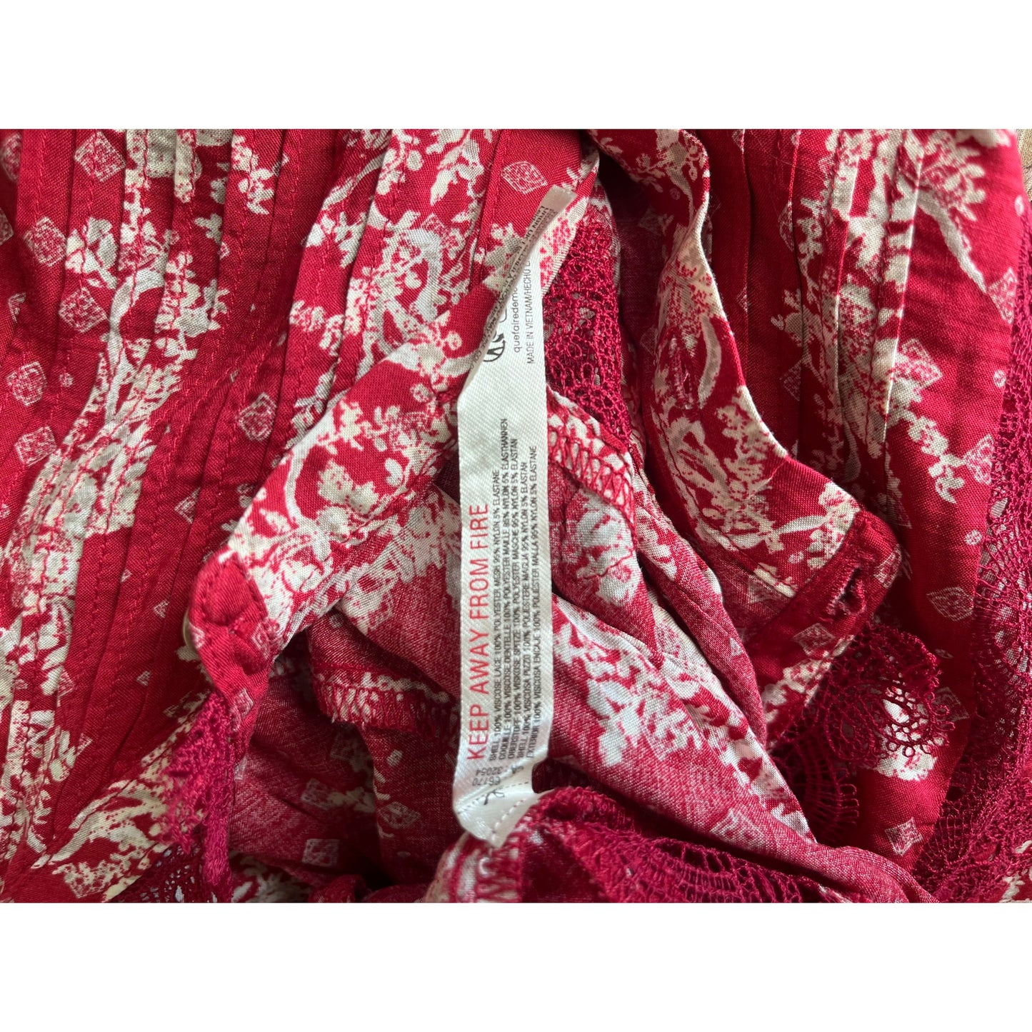 NEW NWT Free People Intimately After Hours Bodysuit Blouse Red Size Medium