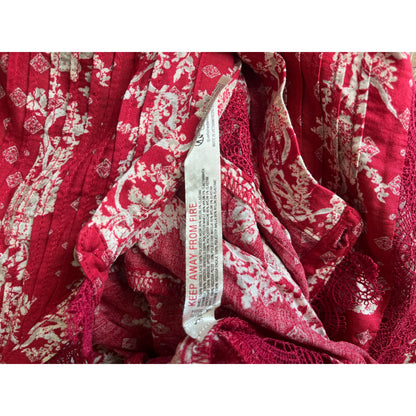 NEW NWT Free People Intimately After Hours Bodysuit Blouse Red Size Medium