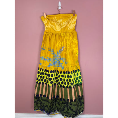 Oliphant Strapless Printed Midi Dress Size Medium