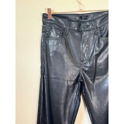 NEW NWT MOTHER The Insider Flood Faux Leather Bootcut Pants Size 29