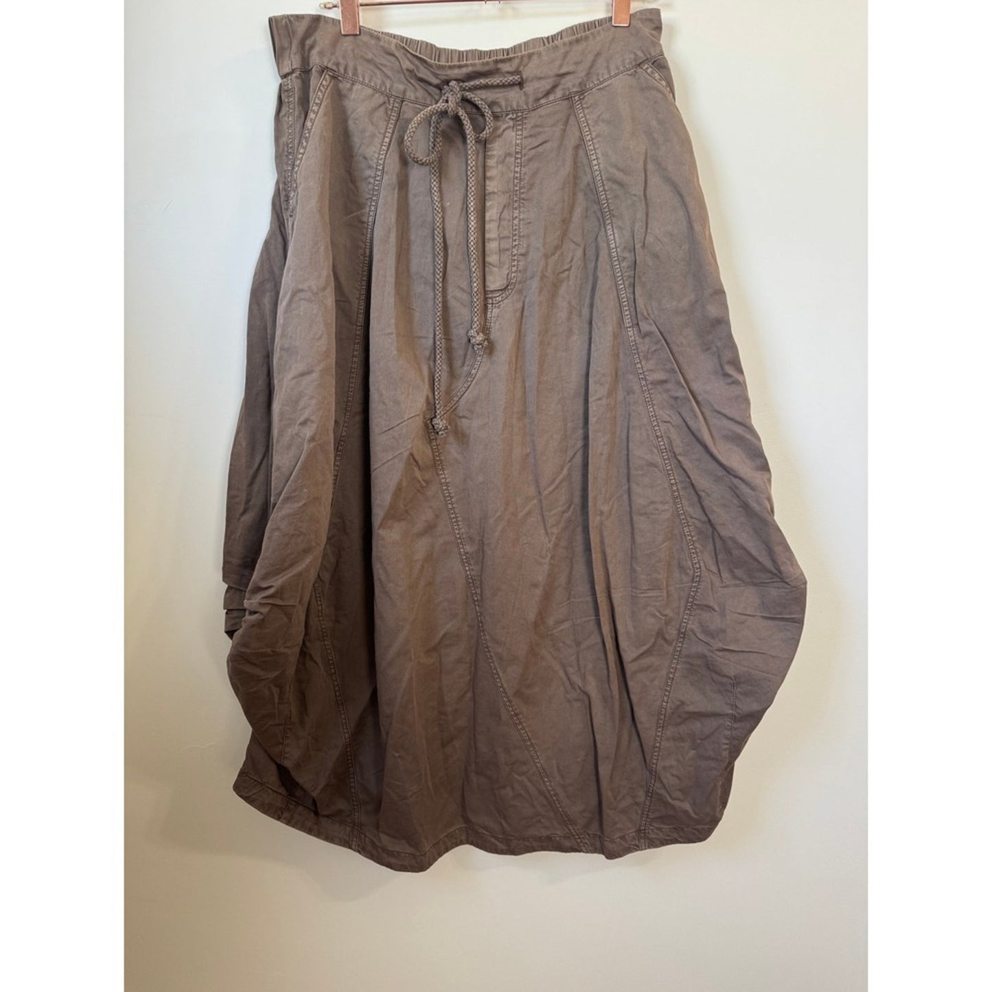 Free People Willow Poplin Maxi Skirt Chocolate Brown Medium