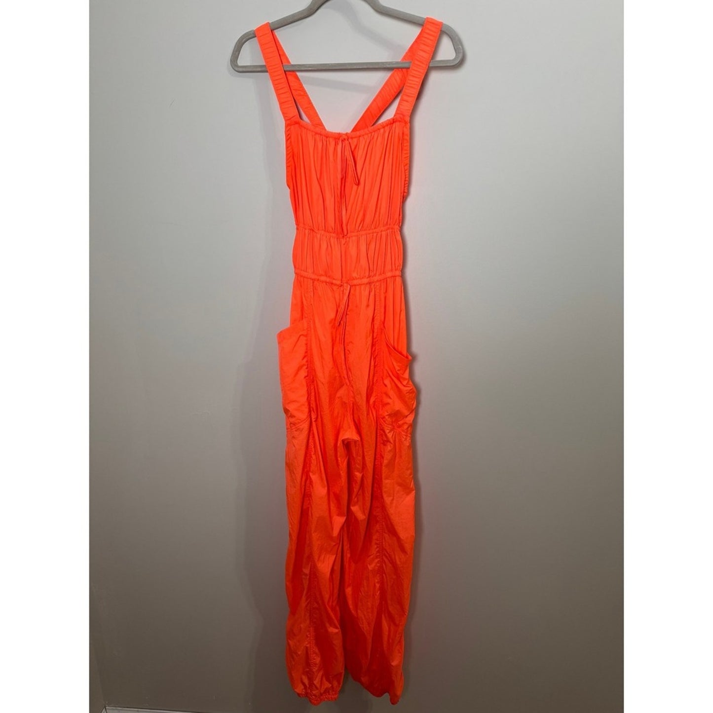 Free People FP Movement Tropic Sport One Piece Jumpsuit Neon Orange Cargo Small