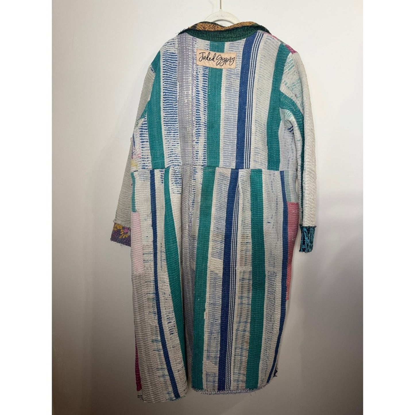 Jaded Gypsy Patchwork Quilted Duster Coat Long Sleeve Boho Festival