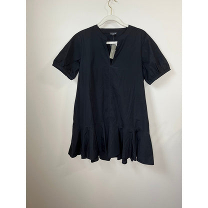 NEW NWT J.Crew Black V Neck Puff Sleeve Tiered Ruffle Casual Mini Dress Size PL