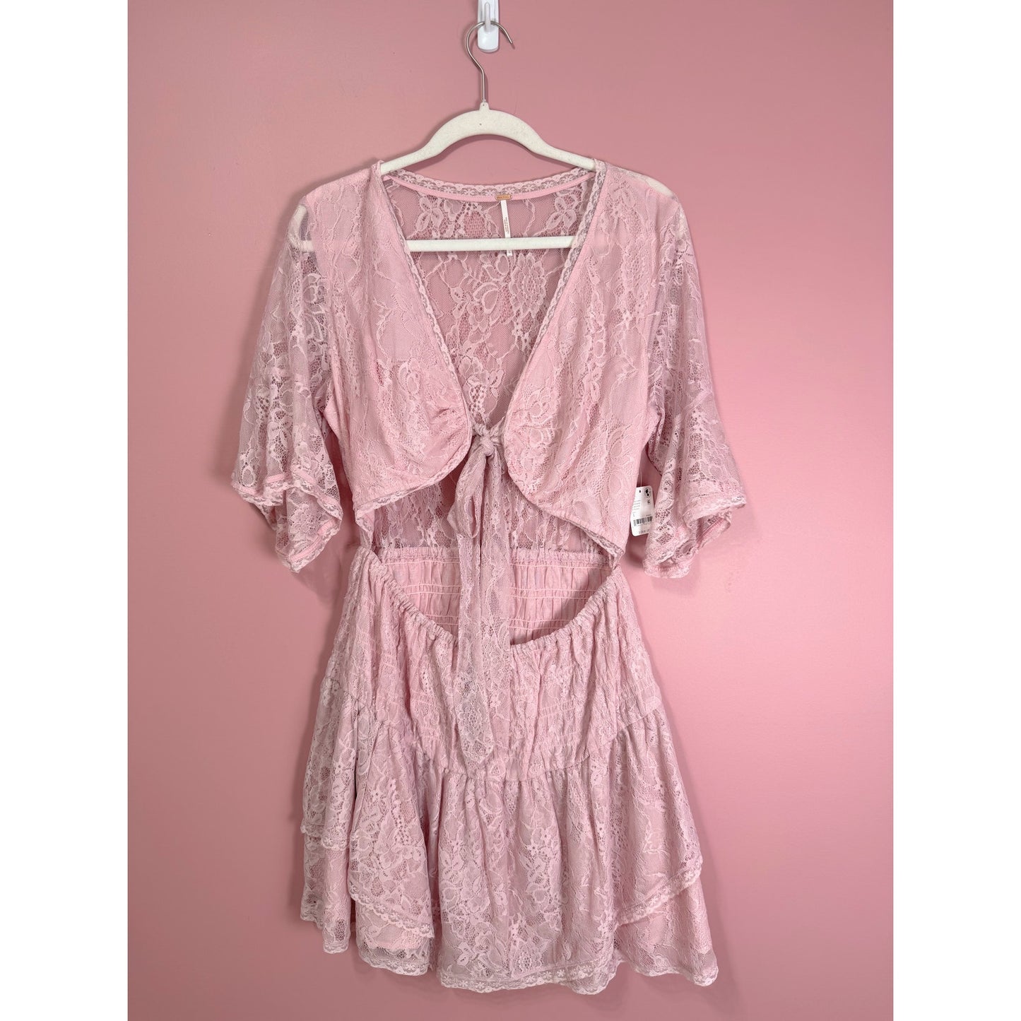 Free People LaLa Lace Mini Dress Blush Pink XS