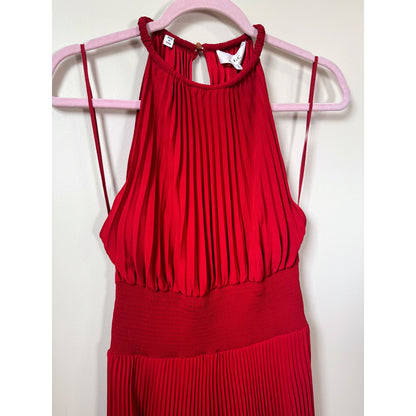 NEW NWT A.L.C. Renzo Midi Pleated Dress in Real Red Size 6