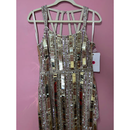 Mac Duggal Beaded Embellished Mirror Gown Size 6 STYLE 38391