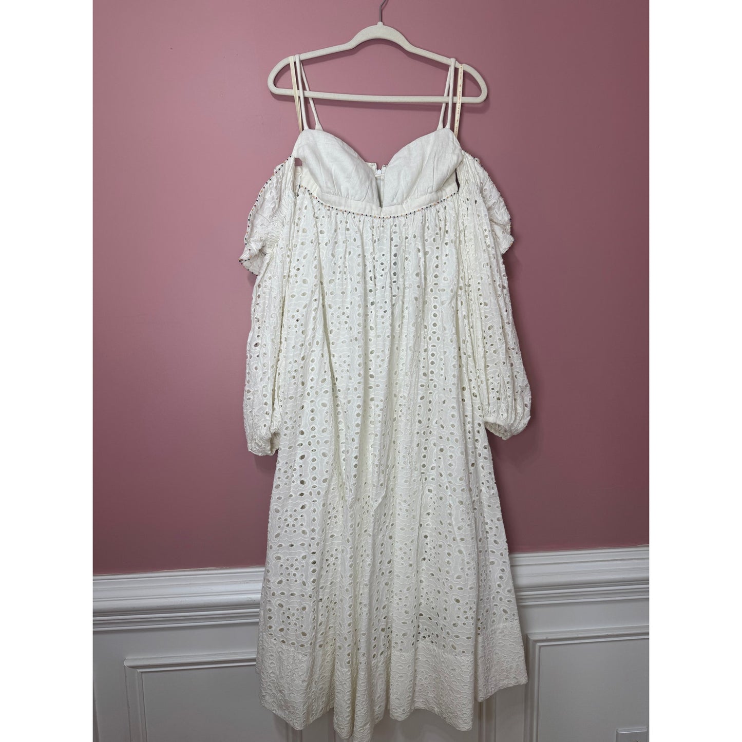 Farm Rio Off-White 3D Flower Maxi Dress Size Small