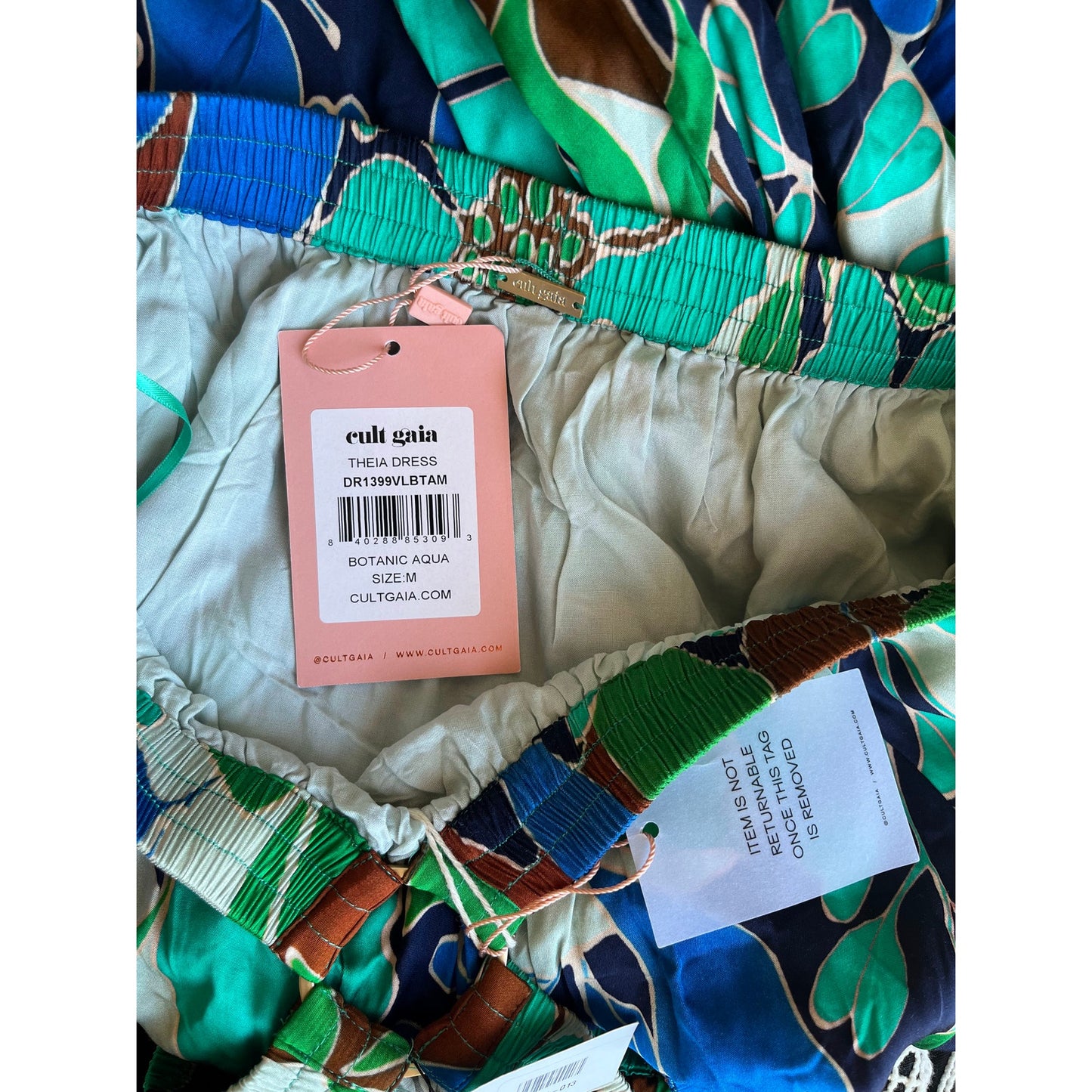 Cult Gaia Theia Dress Botanic Aqua Size Medium