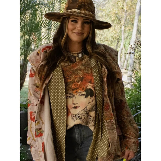Jaded Gypsy Patchwork Paisley Floral Velvet Jacket Boho Festival