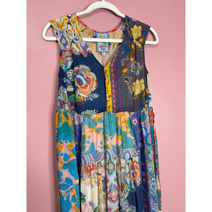 Johnny Was Cherika Natania Patchwork Dress in Multi Size XXS Floral Sleeveless