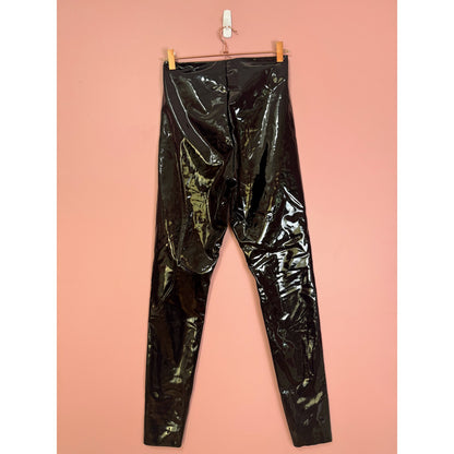 Commando Black Faux Patent High Rise Leggings Size Medium