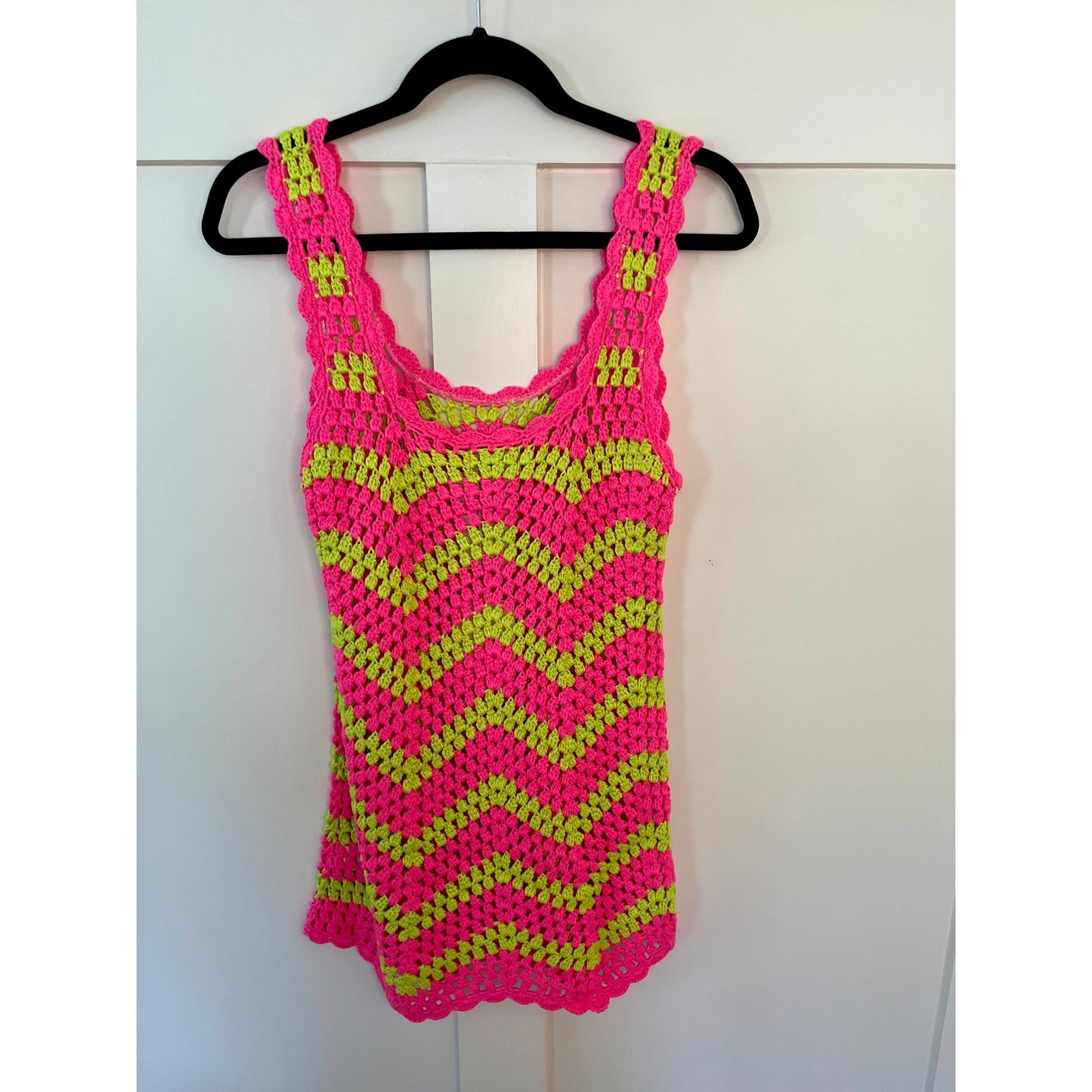 NEW NWT Show Me Your Mumu Tara Mini Dress Watermelon Wave Crochet Size Small