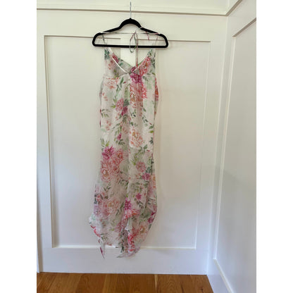Sau Lee Frieda Silk Dress Pink Floral Size 6