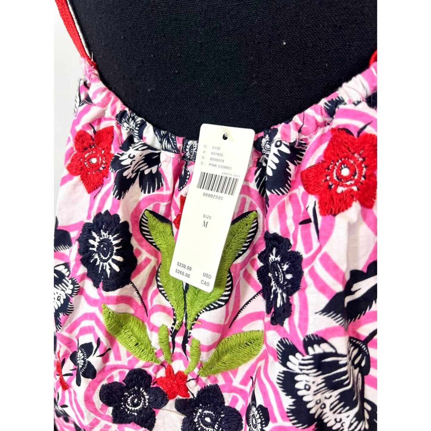 Anthropologie Maeve Tiered Printed Mini Dress‎ in Pink Combo Medium Floral Boho