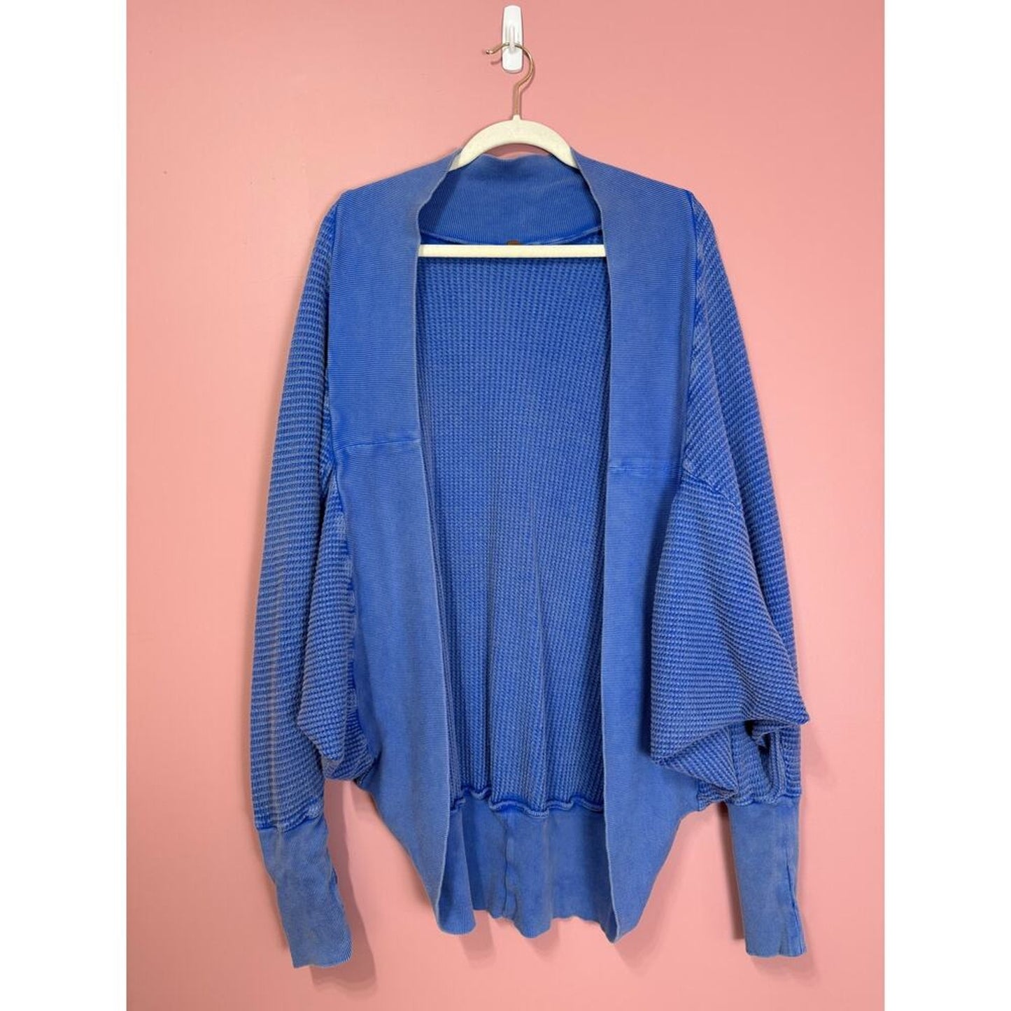 Free People FP One Deva Shrug Waffle Knit Cardigan in Blue Size‎ XS/S