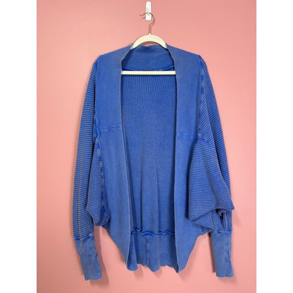 Free People FP One Deva Shrug Waffle Knit Cardigan in Blue Size‎ XS/S