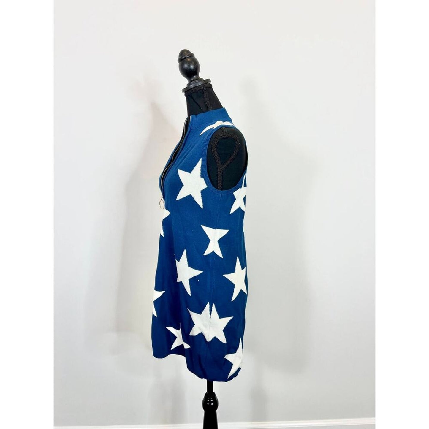 Show Me Your Mumu Zoe Zip Navy Stars Knit Mini‎ Dress XS